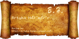 Brtyka Hümér névjegykártya
